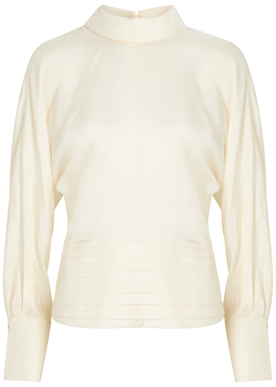 Rohe Tuxedo Reversed-collar Silk top Cream