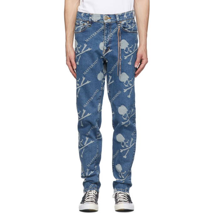 Photo: mastermind WORLD Blue Monogram Water-Repellent Jeans