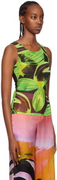 Louisa Ballou Green Graphic Tank Top