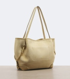 Chloé Chloé Clover leather-trimmed suede tote bag