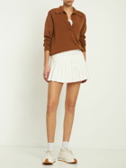 AMI PARIS Pleated Cotton Mini Skirt