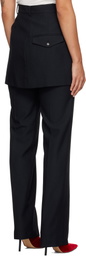 Pushbutton Navy Shorts Layered Trousers