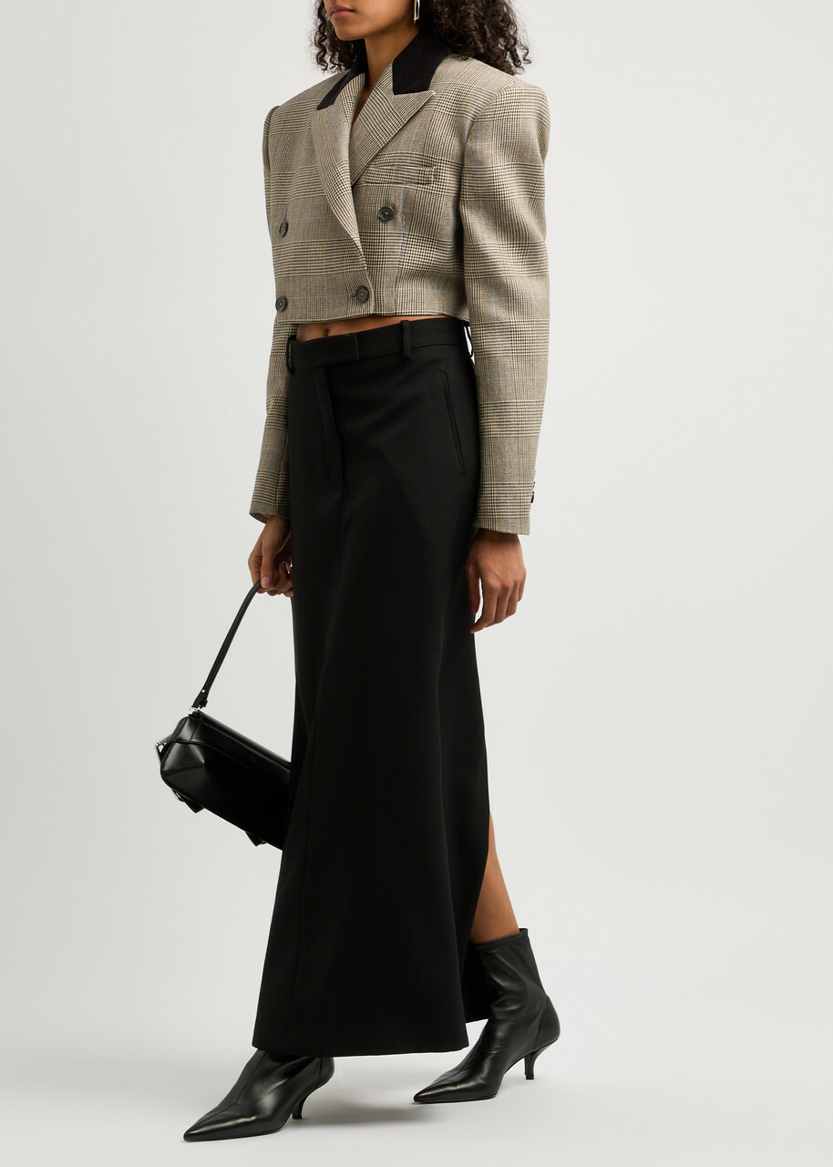 Giuseppe DI Morabito Houndstooth Cropped Blazer Brown