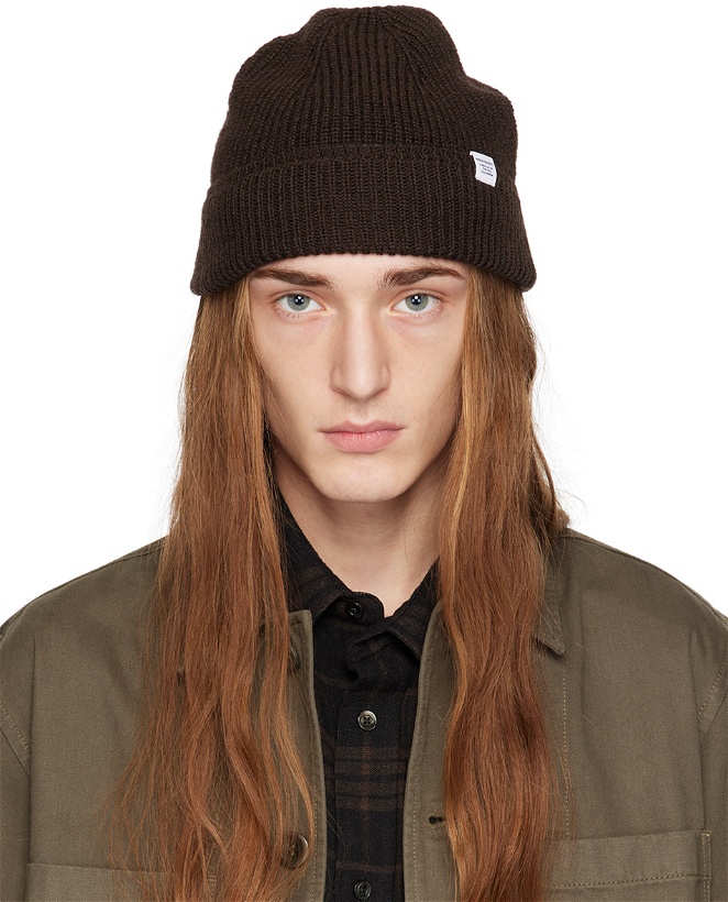 Photo: NORSE PROJECTS Brown Rib Beanie