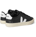 Veja - Campo Rubber-Trimmed Full-Grain Leather Sneakers - Black