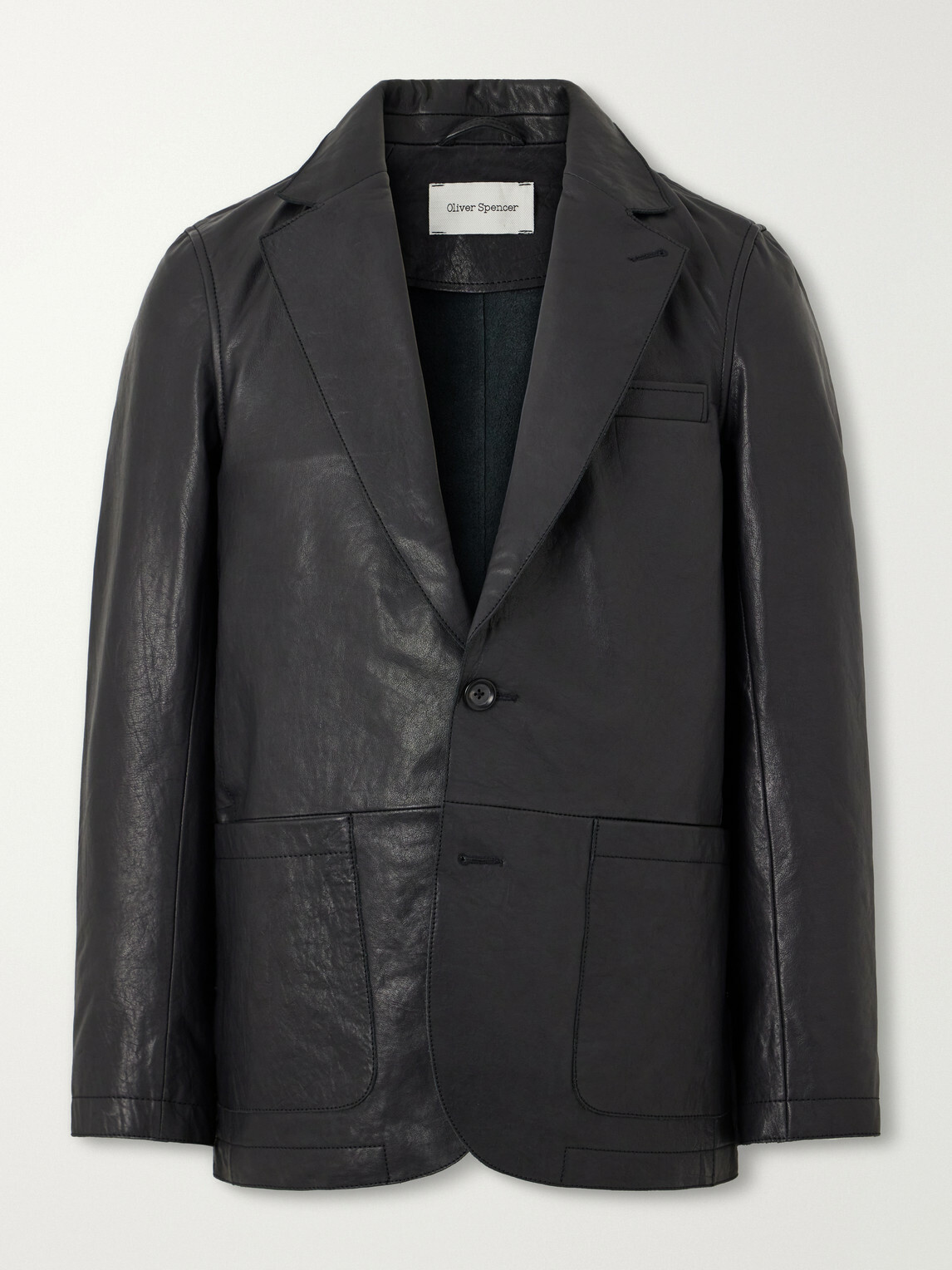 Oliver Spencer - Westbury Leather Blazer - Black