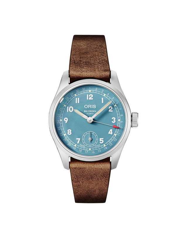 Photo: Oris - Big Crown Hand-Wound 38mm Stainless Steel and Leather Watch Ref. No. 01 473 7786 4065