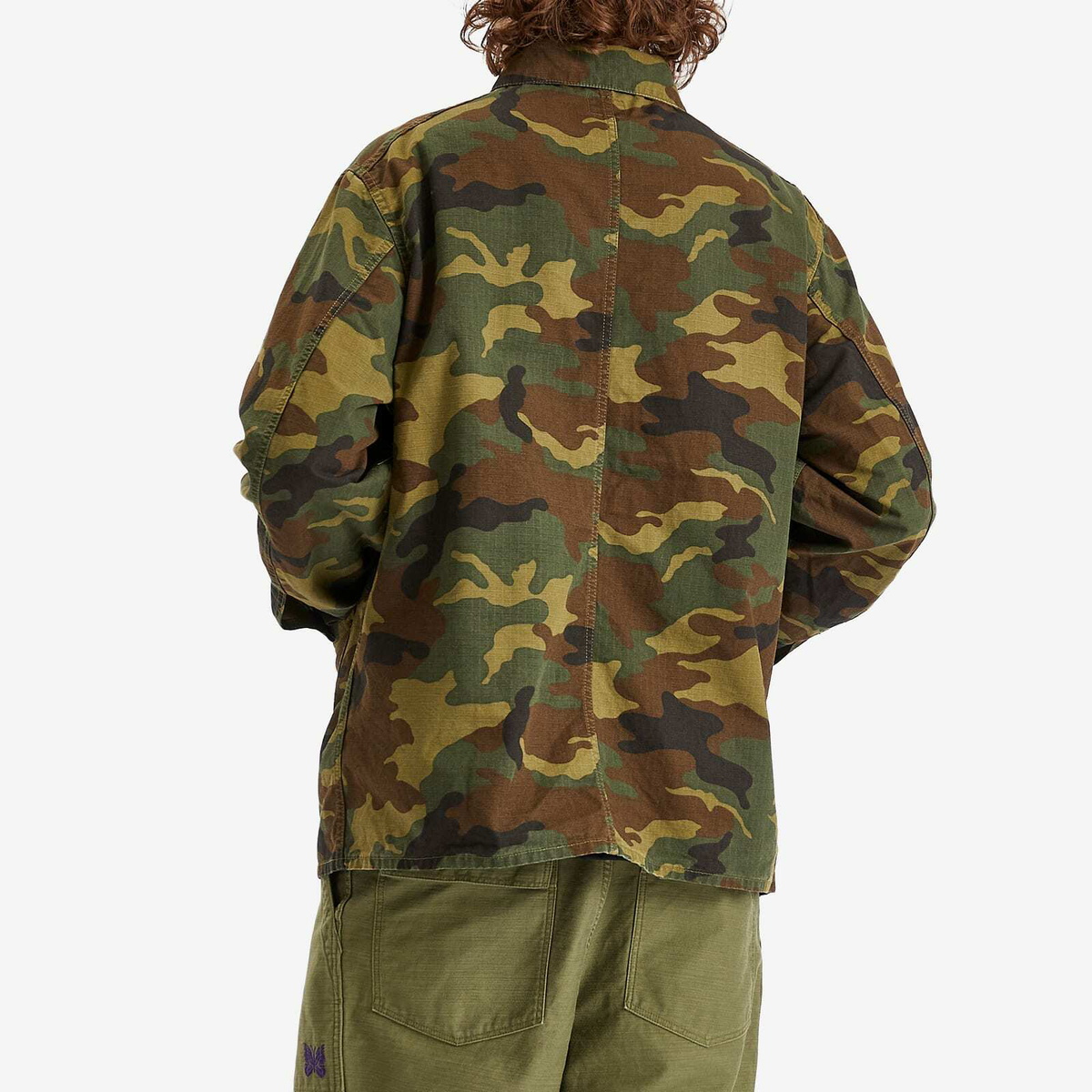 Needles Men's Ripstop Camo Coverall Jacket in Woodland Needles