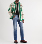 GUCCI - Argyle Wool and Alpaca-Blend Cardigan - Neutrals