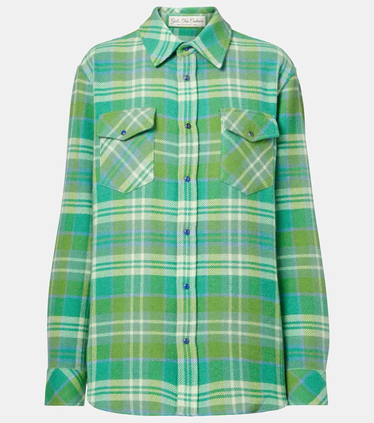 God's True Cashmere Hero plaid cashmere shirt