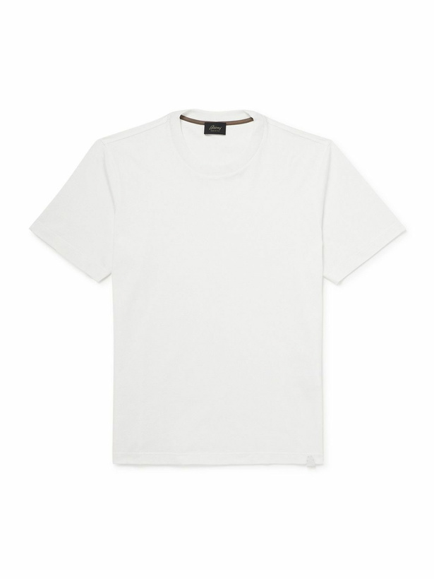Photo: Brioni - Cotton-Jersey T-Shirt - White