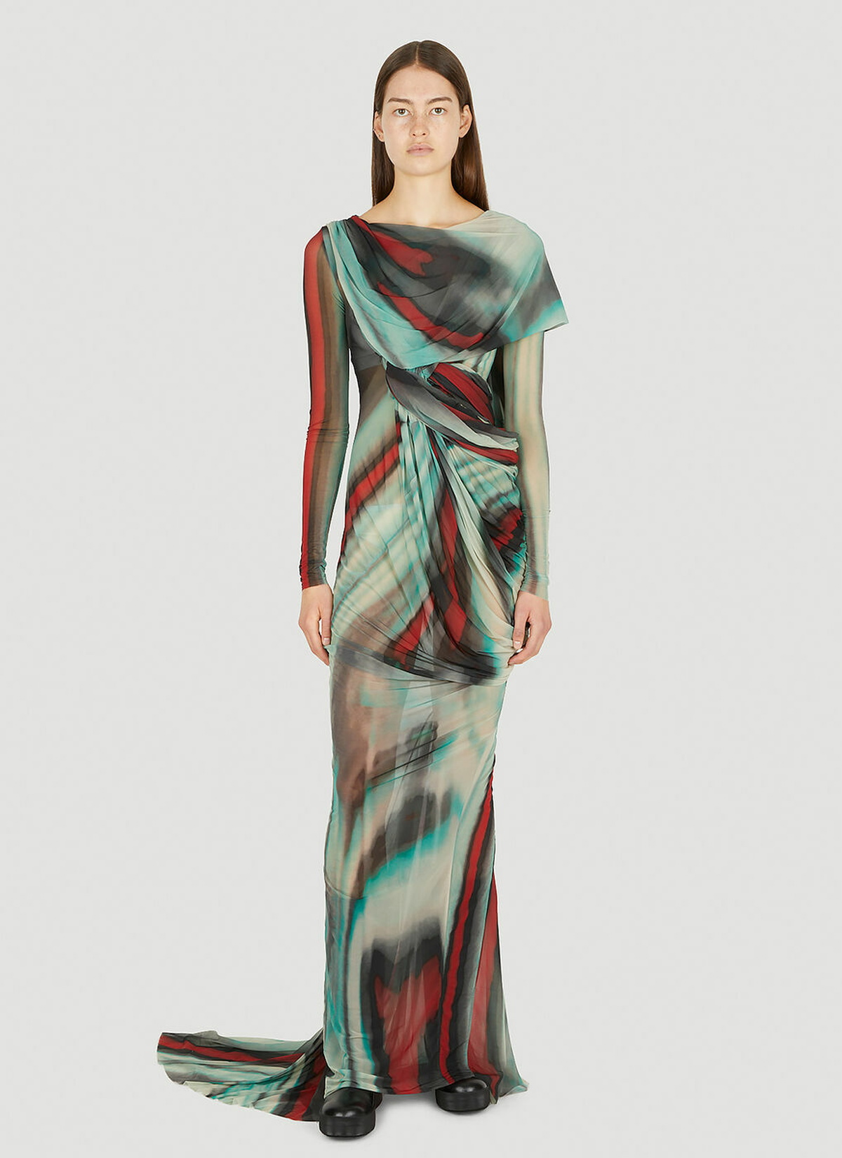 Branch Draped Gown in Multicolour Rick Owens