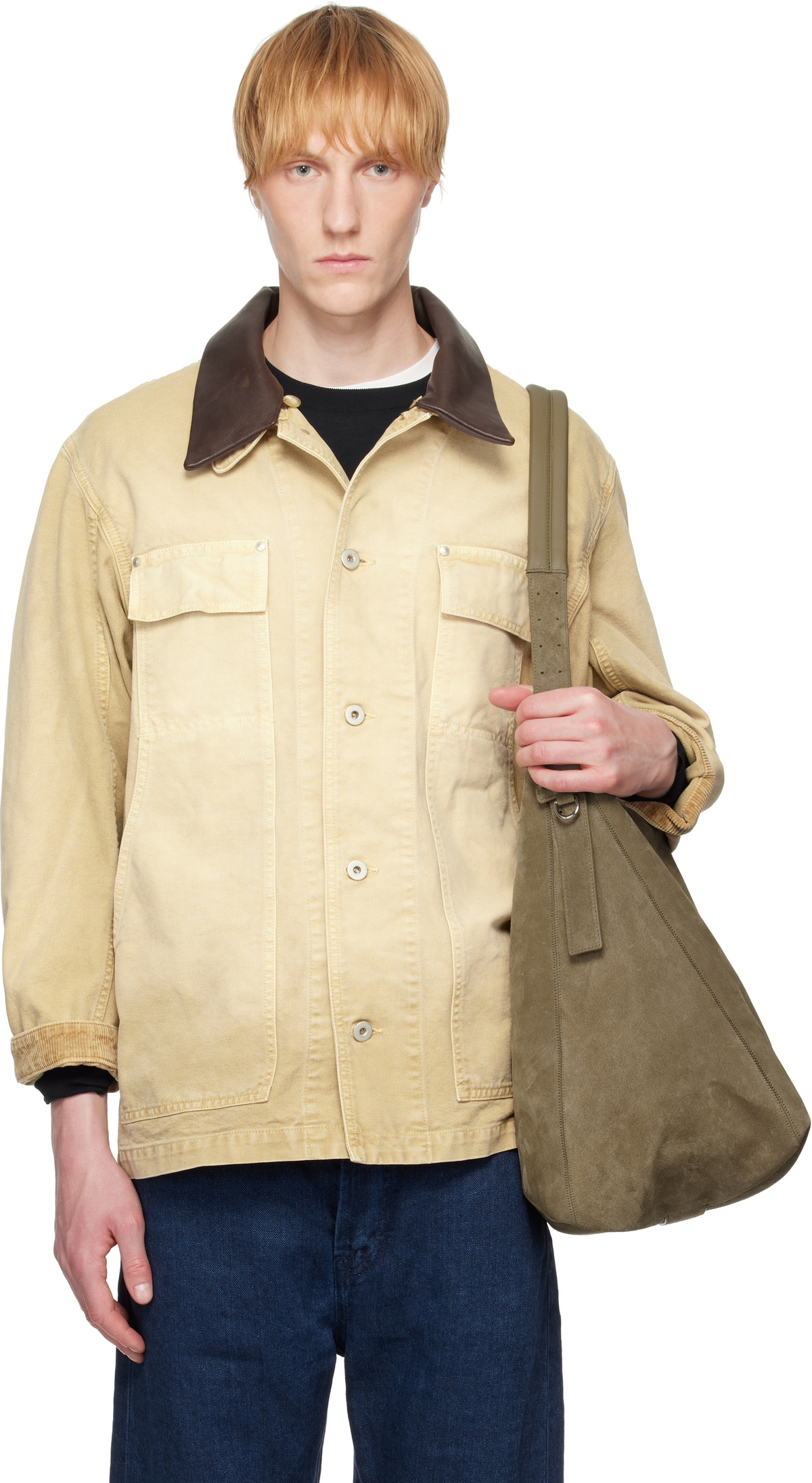 AURALEE Brown Lama Shetland Wool Tweed Zip Jacket Auralee AURALEE Brown Lama Shetland Wool Tweed Zip Jacket Auralee