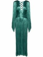 Maria Lucia Hohan Green Alana Plissé Column Gown