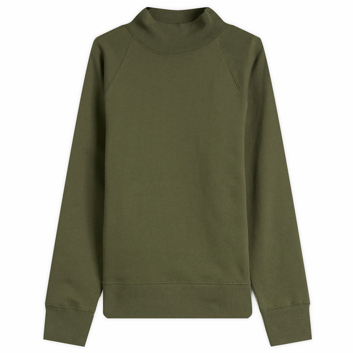 Photo: MHL by Margaret Howell Men's Zip Neck Sweatshirt in Uniform Green