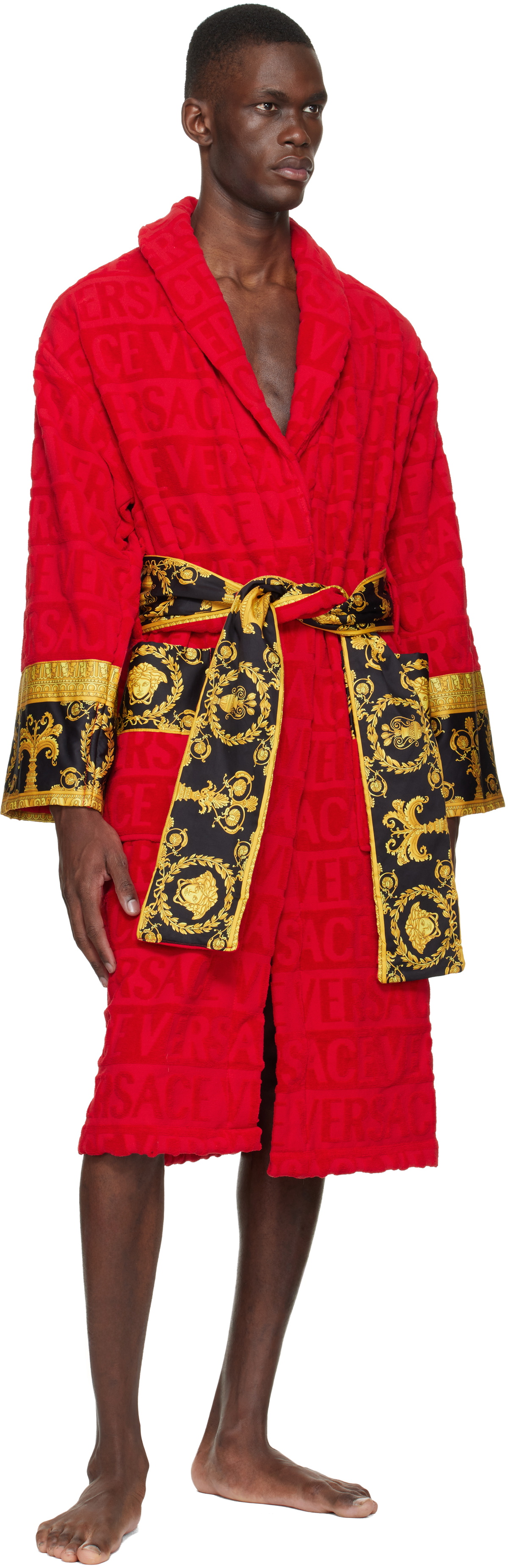 Versace Red 'I Heart Baroque' Bathrobe
