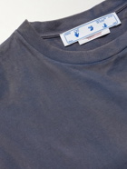 Off-White - Logo-Flocked Cotton-Jersey T-Shirt - Blue