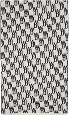 We11done Off-White & Black Rectangular Scarf