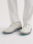 G/FORE - Gallivanter Pebble-Grain Leather Wingtip Golf Shoes - White