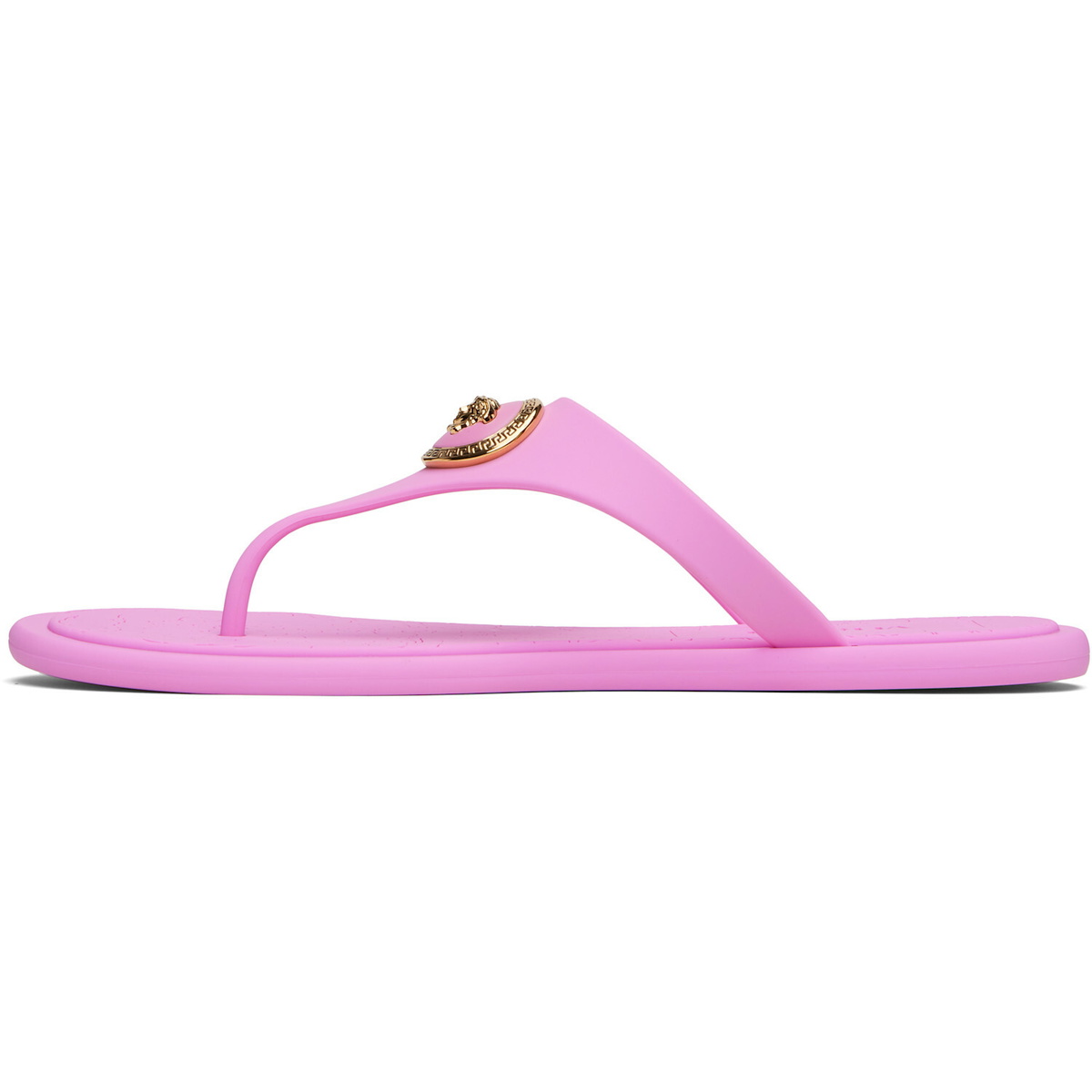 Versace Pink Alia Rubber Flat Sandals