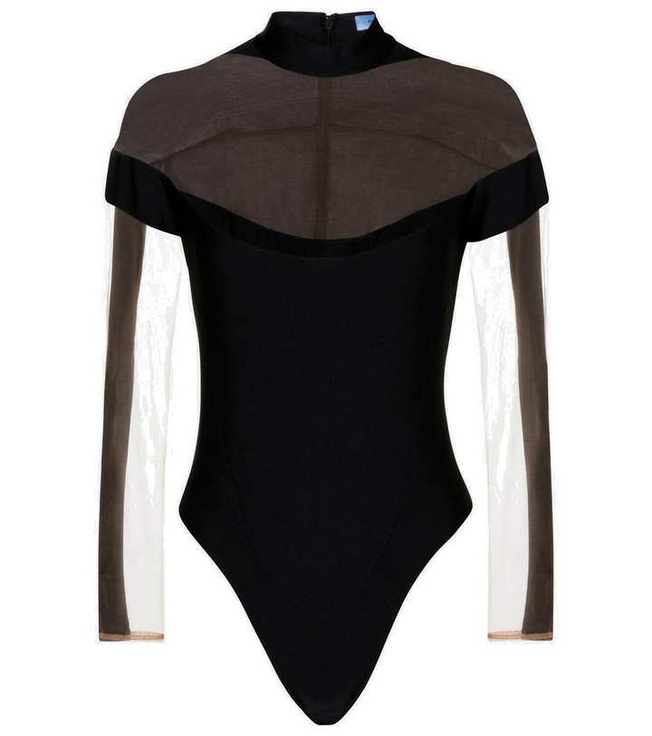 Photo: Mugler Paneled mesh bodysuit