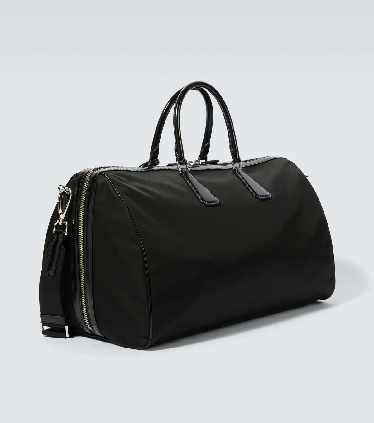 Prada Leather-trimmed duffel bag
