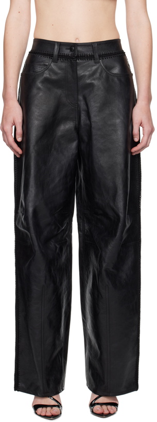 Photo: Alexander Wang Black Low-Rise Leather Pants