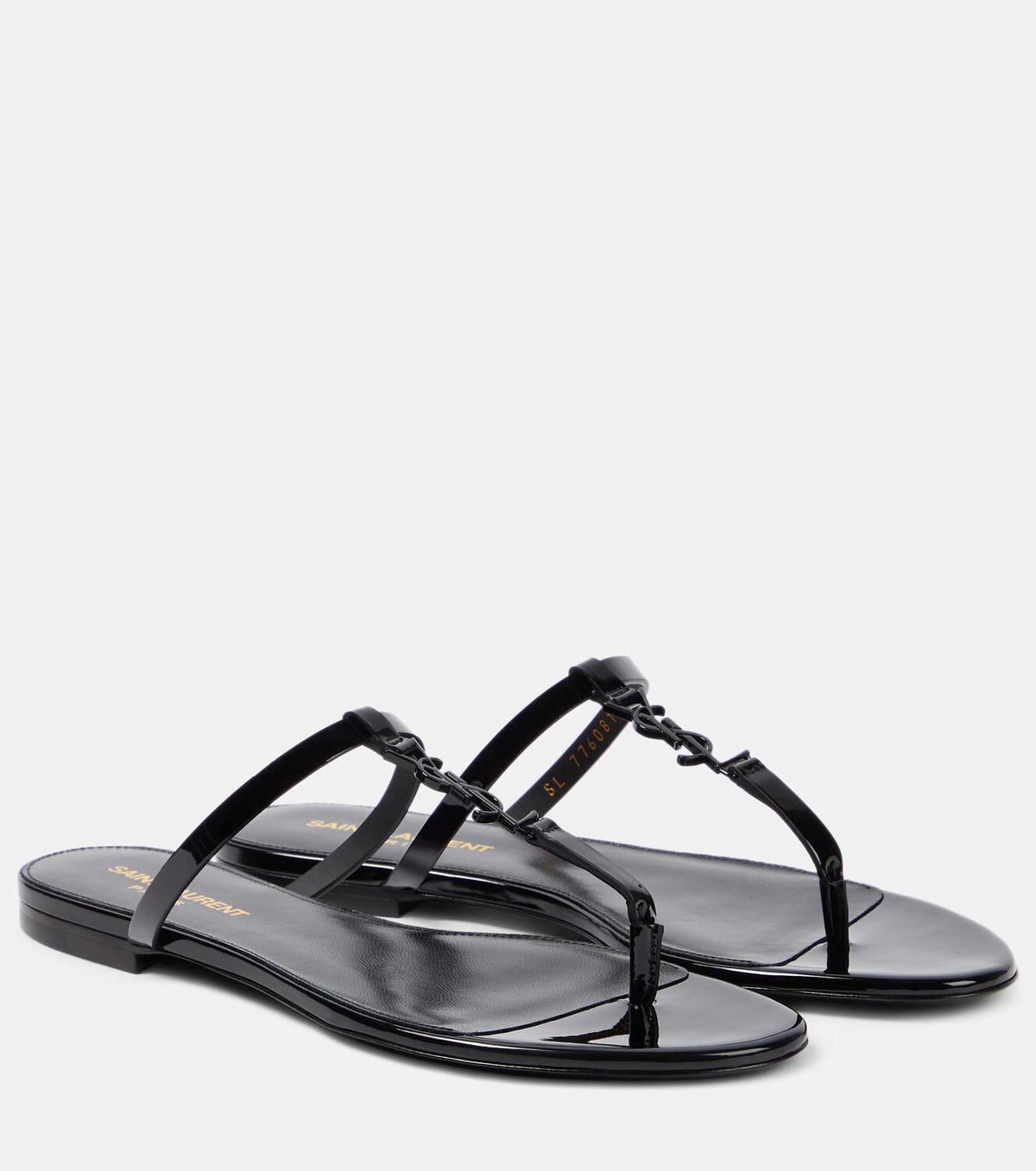 Saint Laurent Cassandre leather sandals Saint Laurent