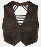 Jean Paul Gaultier Pinstripe cropped wool-blend vest