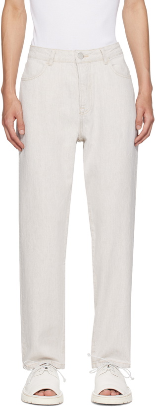 Photo: Róhe Beige Straight-Leg Jeans
