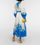 Alémais Rita embroidered ramie midi dress