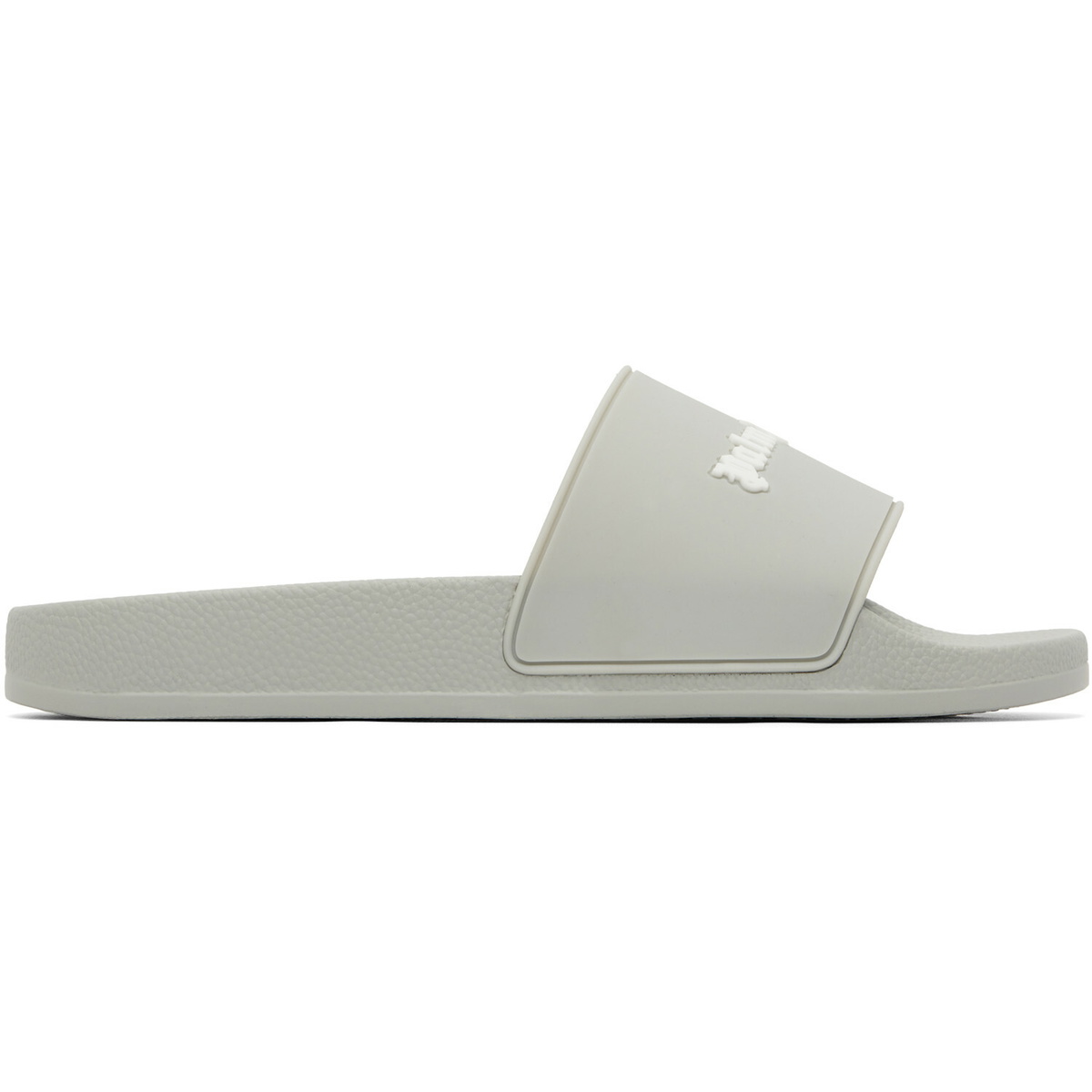 Palm Angels Gray Classic Logo Pool Slides