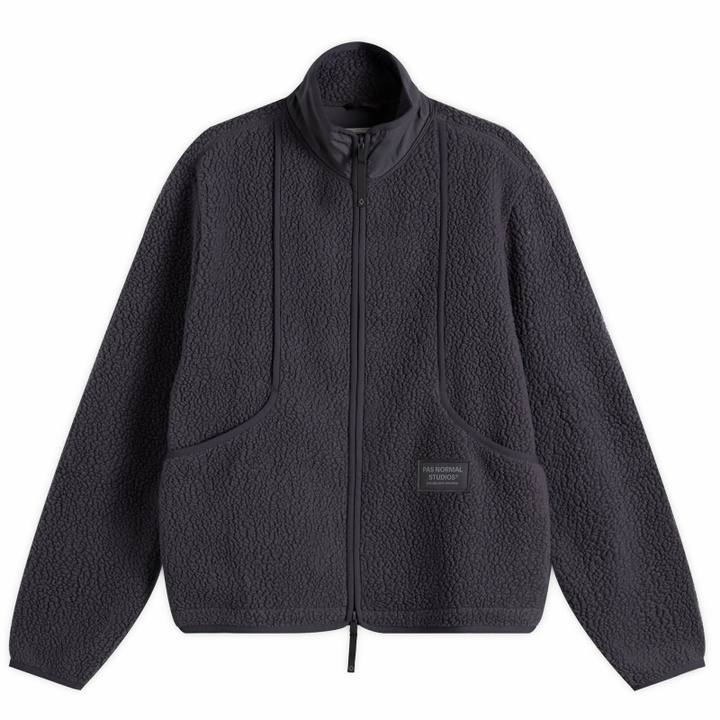 Photo: Pas Normal Studios Men's Off-Race Pile Fleece Jacket in Steel