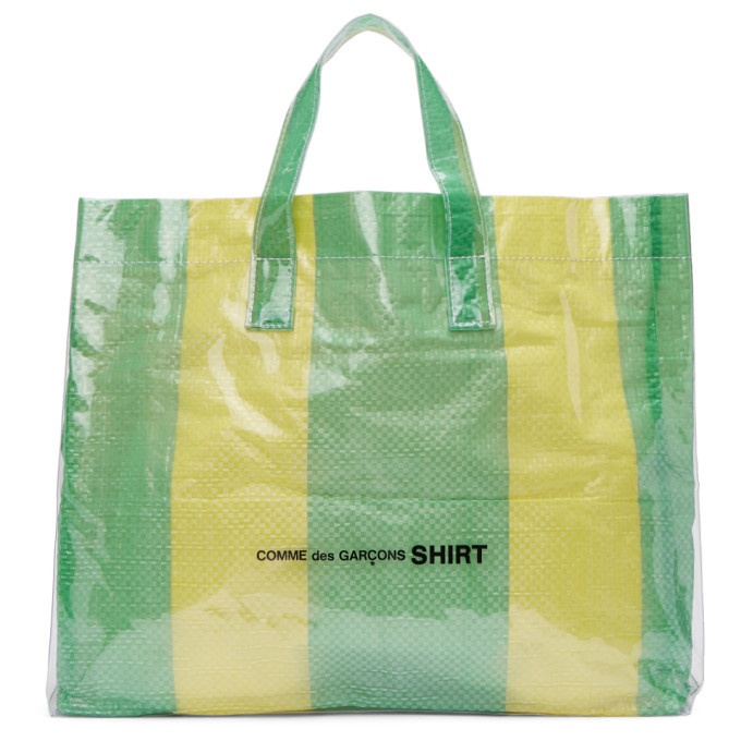 Photo: Comme des Garcons Shirt Green and Yellow PVC Picnic Tote