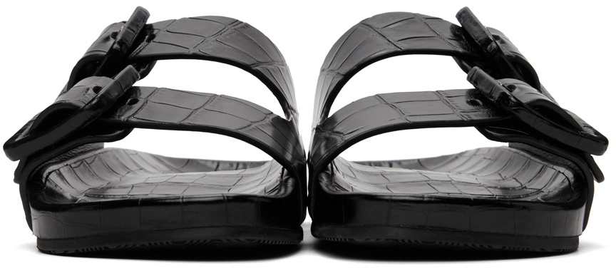Balenciaga Black Croc Mallorca Sandals Balenciaga