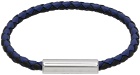 Marni Blue & Black Braided Leather Bracelet