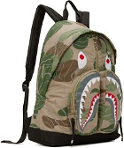 BAPE Green Layered Line Camo Shark Backpack