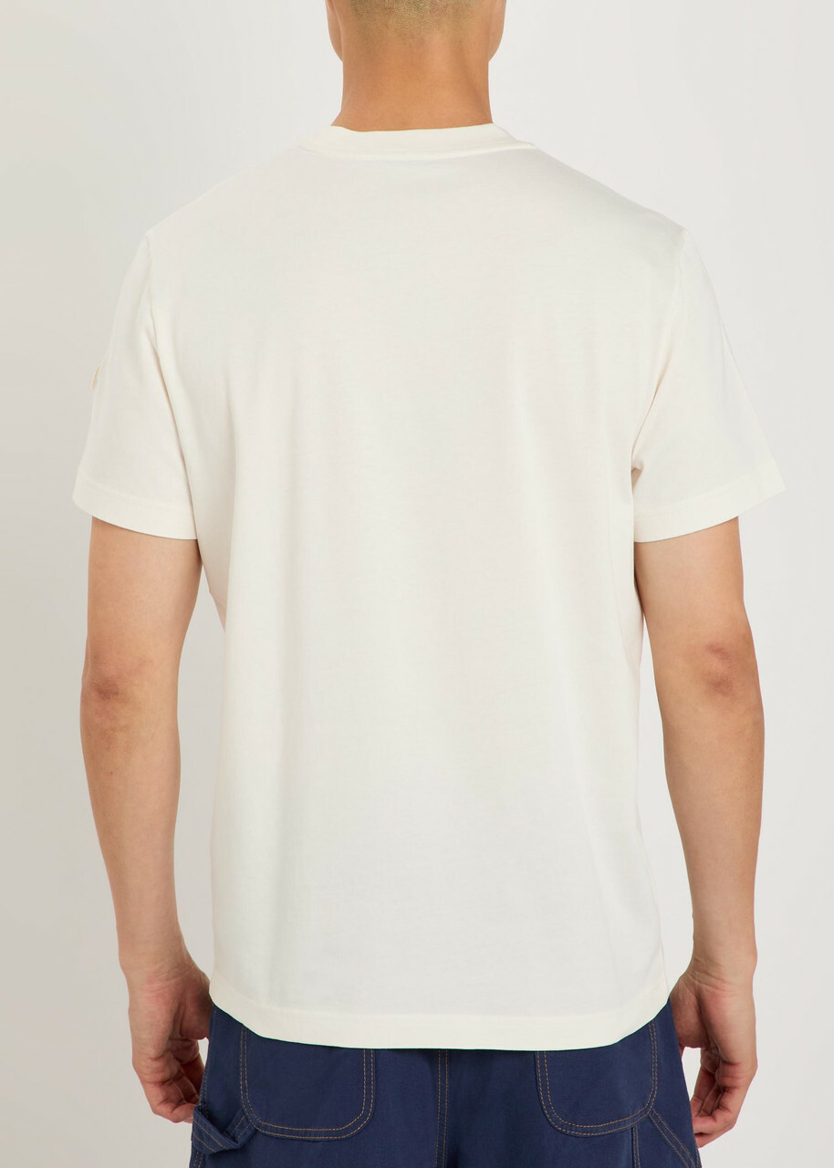 Moncler Embroidered Cotton T-shirt White