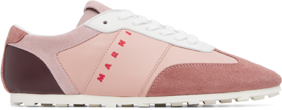Marni Pink Leather & Suede Sneakers