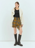 Burberry Check Wool And Cashmere Scarf Skirt