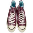 Converse Burgundy Plaid Chuck 70 High Sneakers