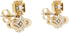 Vivienne Westwood Gold & White Cassie Bas Relief Earrings