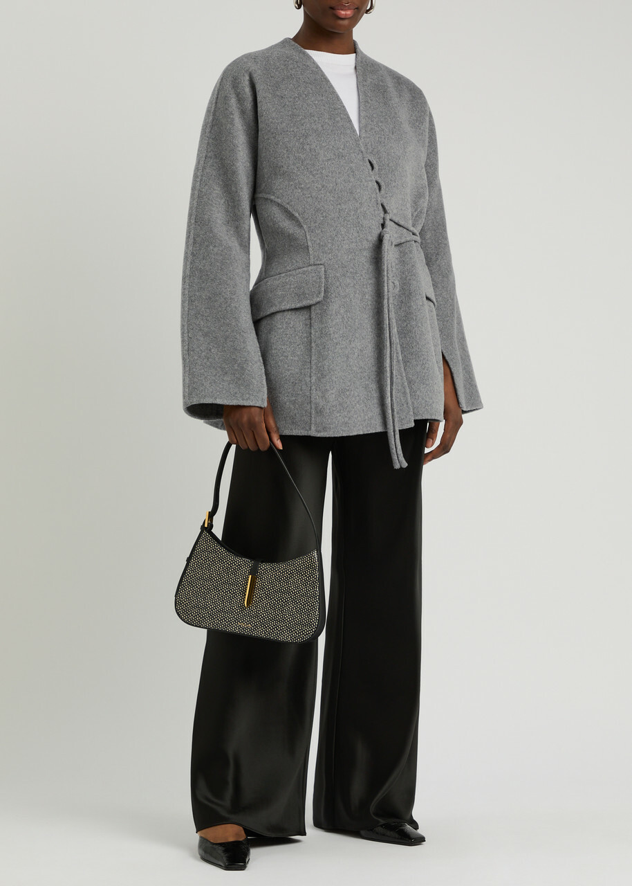 BY Malene Birger Lalou Panelled Wool Blazer Grey