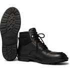 Ermenegildo Zegna - Felt-Panelled Leather Boots - Black