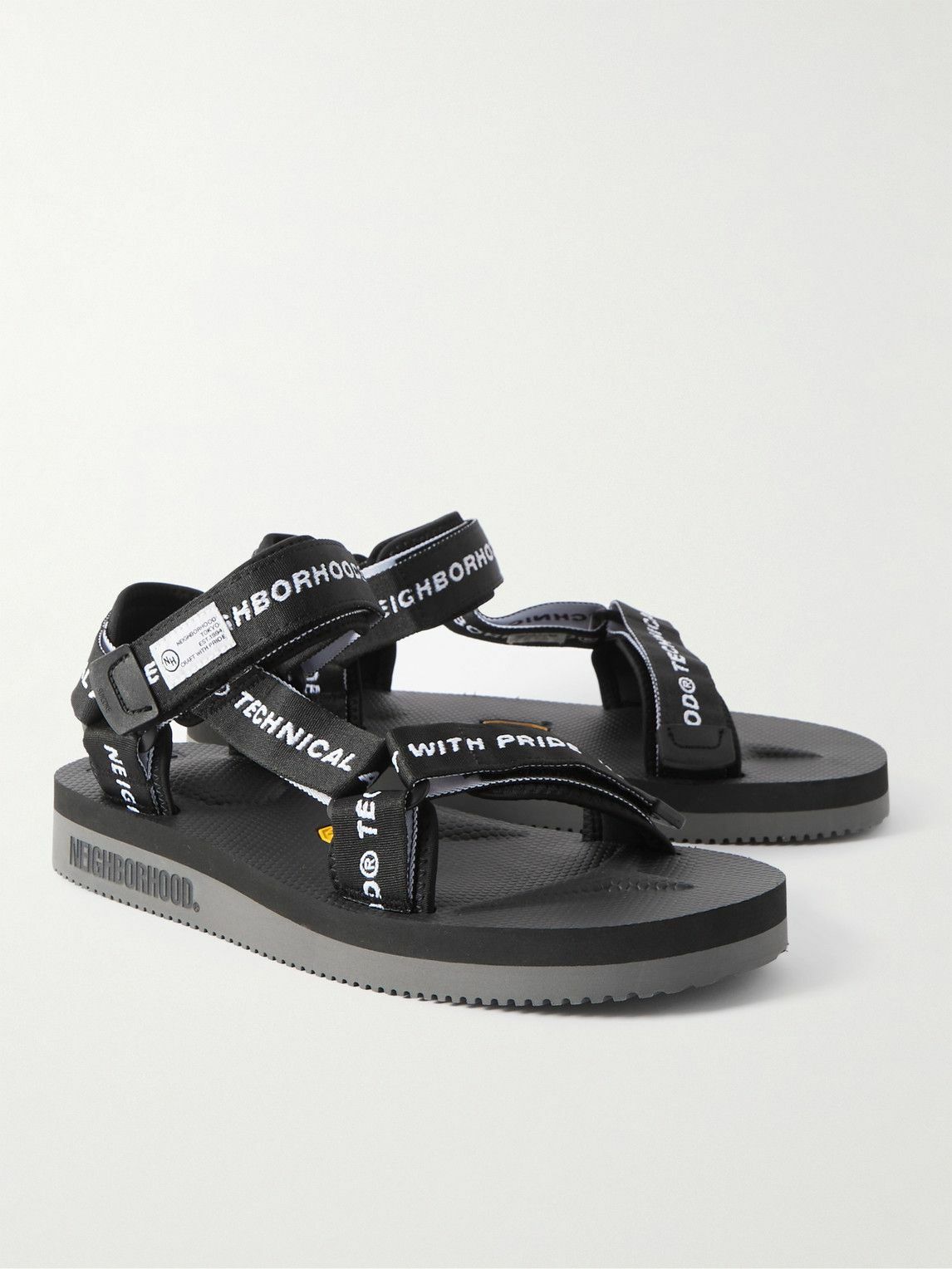 Suicoke - Neighborhood Depa-V2 Logo-Jacquard Sandals - Black