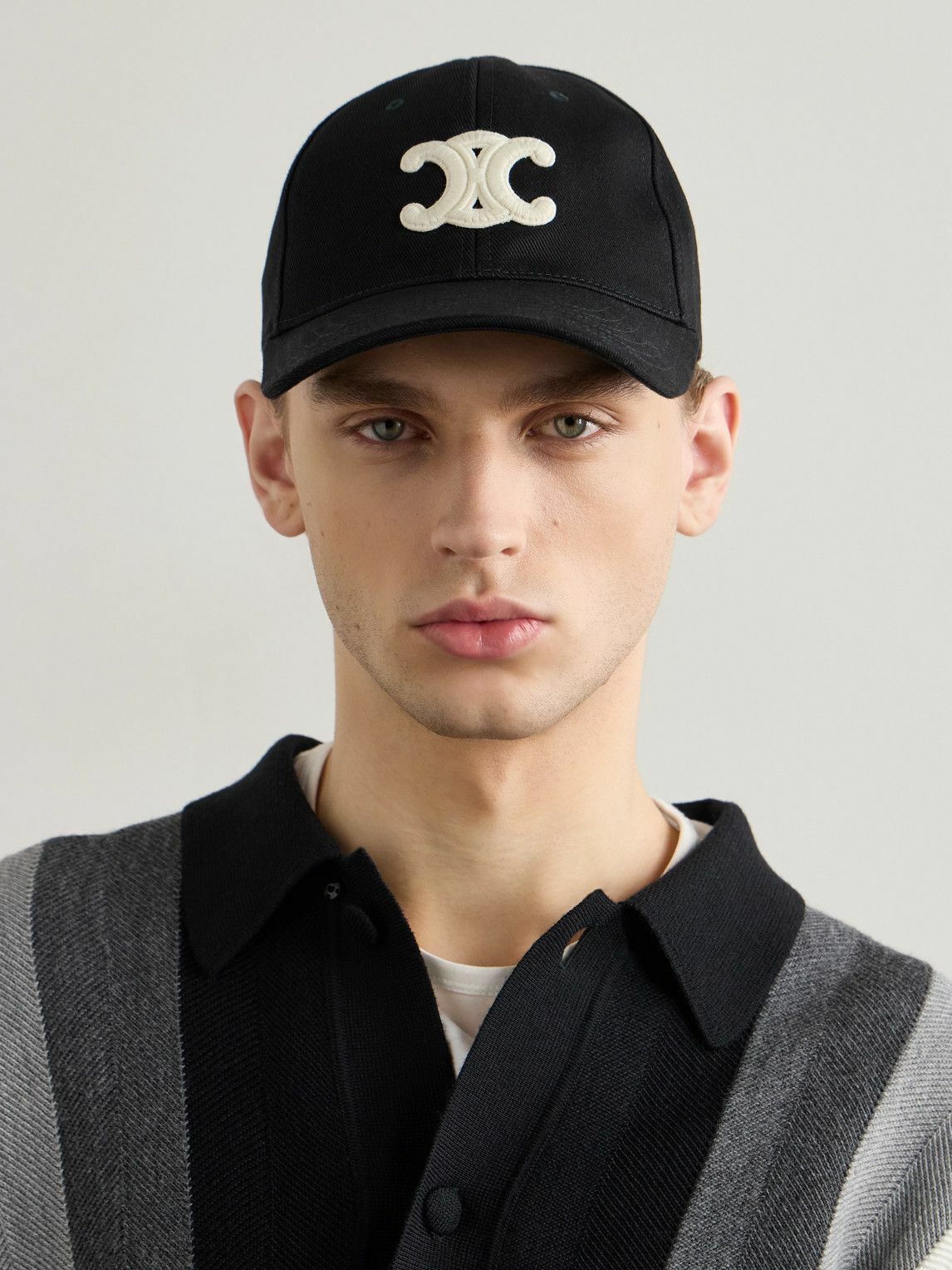 CELINE - Logo-Appliquéd Wool-Twill Baseball Cap - Black