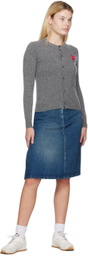 COMME des GARÇONS PLAY Gray Heart Patch Cardigan