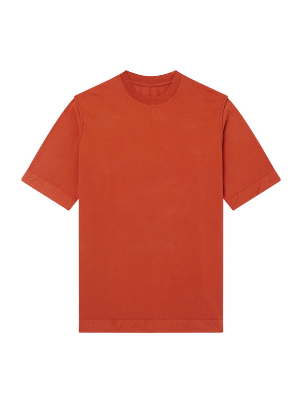 Photo: Casey Casey - Felix Gabardine-Trimmed Cotton-Jersey T-Shirt - Red
