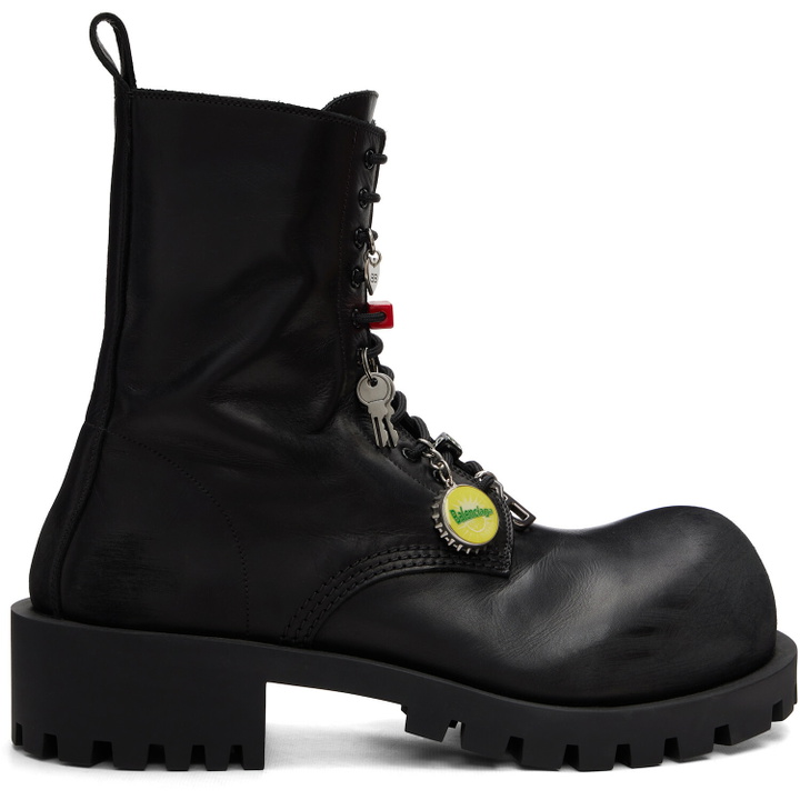 Photo: Balenciaga Black Hummer Laceup Boots
