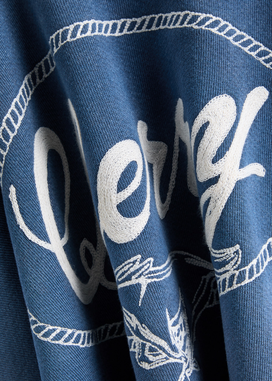 Cherry Los Angeles Logo-embroidered Cotton Sweatshirt Navy